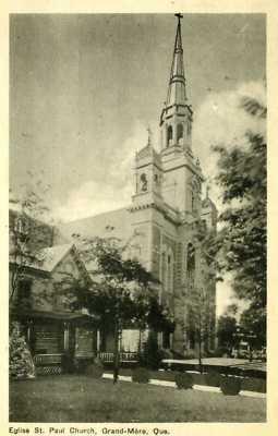 N62 ST. PAUL CHURCH GRANDMERE, QUEBEC POSTCARD