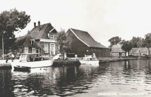 Netherlands Zwartsluis Arembergergracht Vintage RPPC 03.74