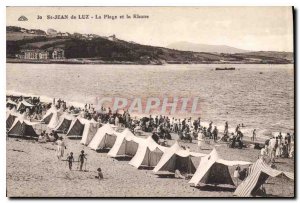 Old Postcard St Jean de Luz Beach and La Rhune