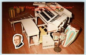 Advertising FRANK HESS One Man Band 12 INSTRUMENTS in ONE ca 1950s Postcard