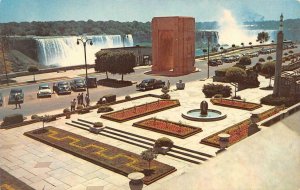 NIAGARA FALLS, Ontario Canada   OAKES GARDEN VIEW   50's Cars  Chrome Postcard