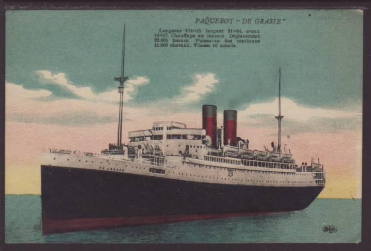 Steamer Paquebot De Grasse Postcard 4428