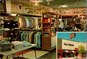 John Falls Store for Men Stockton California Vintage Advertising Postcard