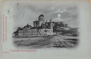 Esztergombol Hungary Cathedral Scenic View Antique Postcard J77925