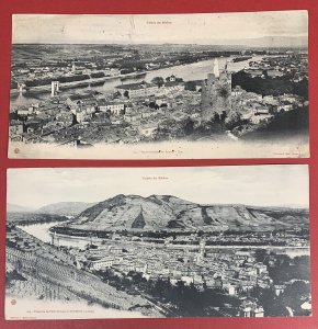 Rhone valley, Panoramic Views, 2 Large Early Postcards, Unused