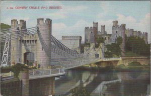 Wales Postcard - Conway Castle and Bridges, Caernarvonshire  DC379