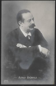 Portrait Alfred Grünfeld Pianist Composer RPPC Unused c1910s