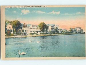 1920 postcard HOUSES ALONG PARK Asbury Park New Jersey NJ hk8629