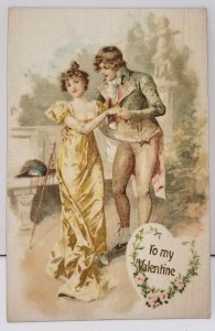 FULL SILK BEAUTIFUL EARLY TO MY VALENTINE POSTCARD C1908 GERMANY C2