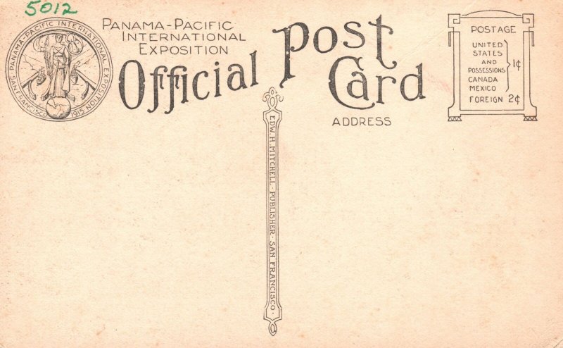 North Elevation Machinery Hall Panama Pacific International Vintage Postcard