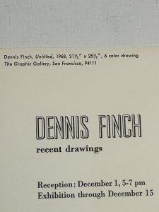 Artist Postcard Dennis Finch 1968 Graphic Gallery San Francisco CA