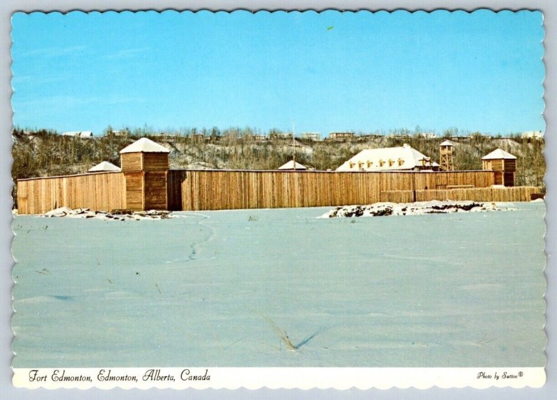 Winter, Fort Edmonton, Alberta, Chrome Postcard