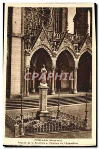 Old Postcard Pontmain Facade of the Basilica and the column & # 39apparition