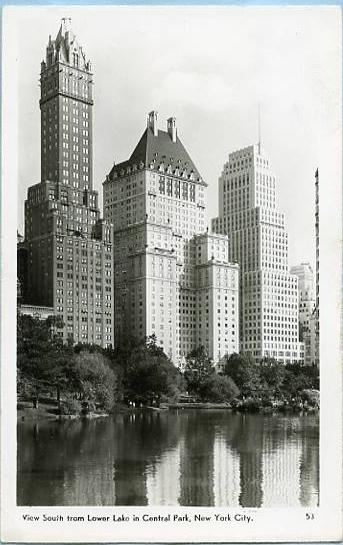 NY - New York City, View south from Lower Lake in Central Park    *RPPC