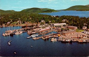 Maine Mt Desert Island Aerial View Showing Southwest Harbor & Somes Sound