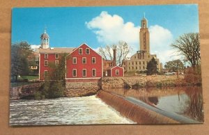 VINT UNUSED POSTCARD - SLATER MILL AND CITY HALL, PAWTUCKET, R.I.