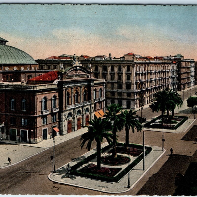 c1950s Bari Italy Downtown Aerial Petruzzelli Theater Cavour Corso 4x6 PC Vtg M6