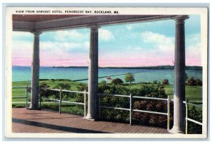 c1920's View from Samoset Hotel Penobscot Bay Rockland Maine ME Postcard 