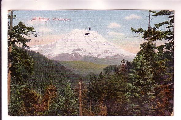 Mount Rainier, Washington, Hopf Bros, Clear World's Fair Seattle 1909 Slogan ...