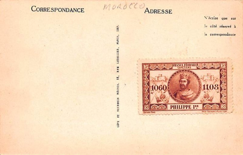 Avenue du General Poeymirau Fez Stamp on back 