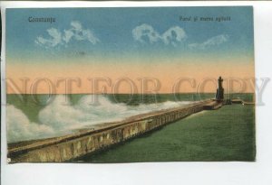 460821 Romania Constanta Lighthouse Vintage RPPC