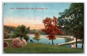 Greenwood Park Lake Des Moines Iowa IA 1913 DB Postcard P21