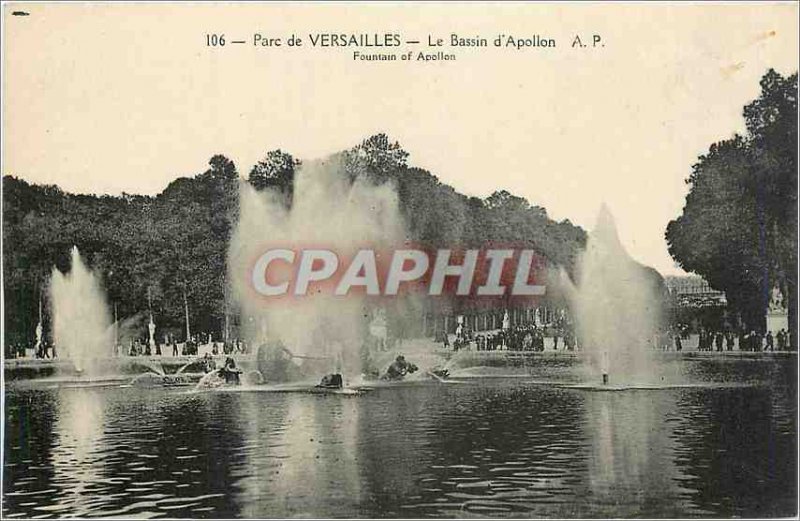 Old Postcard Versailles Park Apollo Basin