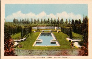 Sunken Garden North West Entrance Hamilton Canada DB Postcard Vintage Ottawa 