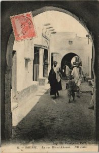 CPA AK TUNISIE SOUSSE - La rue bin - el - khaoui (148904)