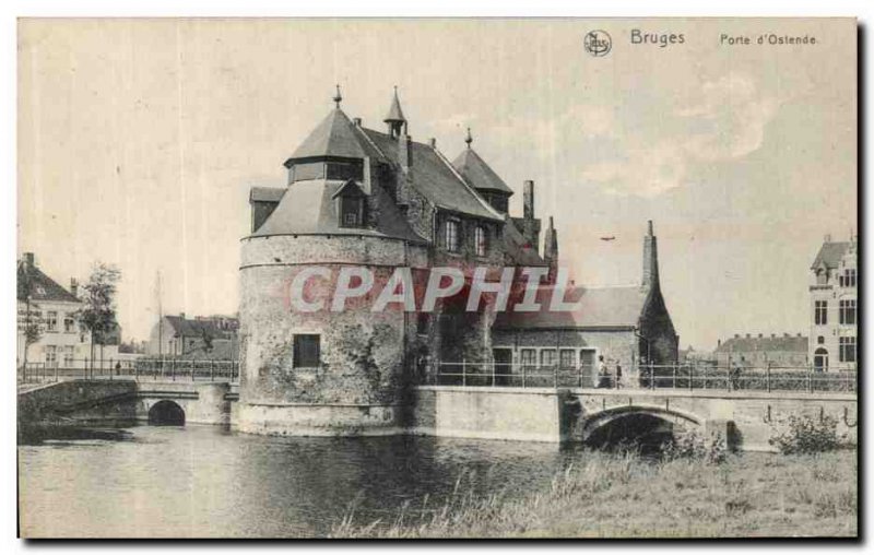 Old Postcard Bruges Porte d'Ostende