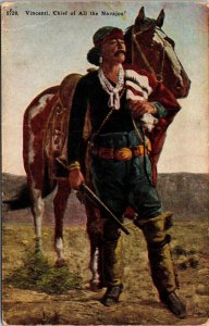 VINTAGE POSTCARD VINCENTI CHIEF OF ALL THE NAVAJOS PRINTED c. 1910