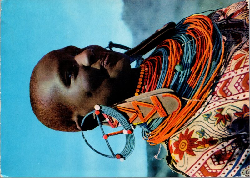 Masai Woman Postcard used 1968 Kenya