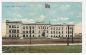 High School Everett Washington 1910s postcard