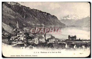 Old Postcard Montreux and Dent du Midi