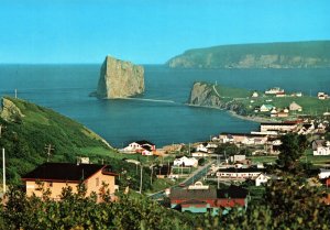 CONTINENTAL SIZE POSTCARD THE TOWN OF GASPE ON THE GASPESIE PENINSULA QUEBEC T2