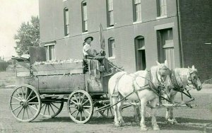 Postcard RPPC View of Horse Carriage Garbage Service.          P2
