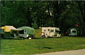 Camping Trailers Riverside Camping Beech Bend Park Bowling Green KY Postcard G51