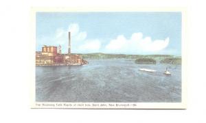 Reversing Falls Rapids at Slack Tide, Barge  St John New Brunswick,