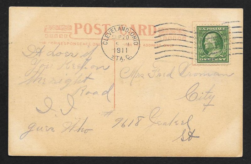 Two Dogs Sitting 'Love Makes the World go Round' Used c1911