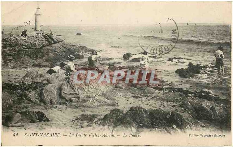 Old Postcard Saint Nazaire La Pointe Villez Martin Le Phare