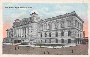 New Union Depot Railroad Train Station Memphis Tennessee 1920s postcard