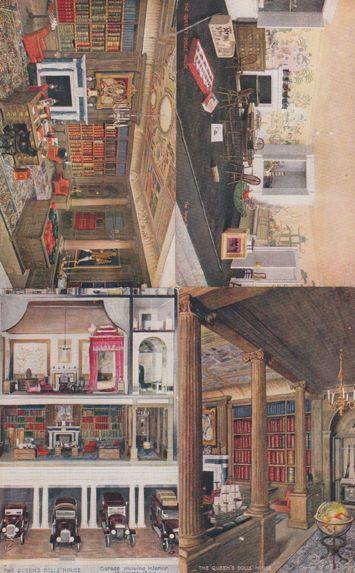 Queens Dollhouse Dolls House London Library Garage Nursery  4x Tucks Postcard s