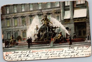 Postcard  Germany Berlin - Neptune Fountain in Castle Square