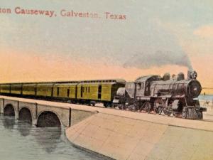Postcard Early View of  Greater Galveston Causeway, Galveston, TX  Y4