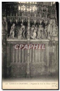 Old Postcard Cathedral of Chartres Choir Tour Fragment sixteenth century