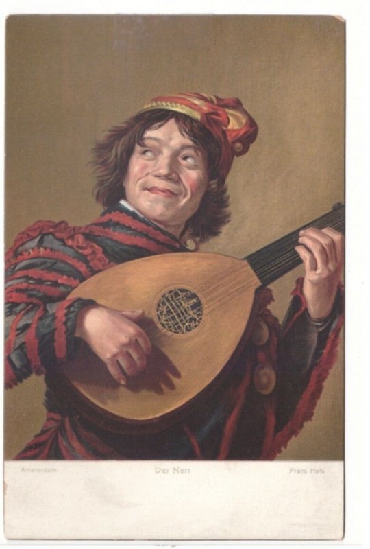 Der Narr - The Fool or The Jester - Vintage Art Postcard - Signed Frans Hals