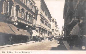 Lot337 corso umberto I real photo chariot roma italy