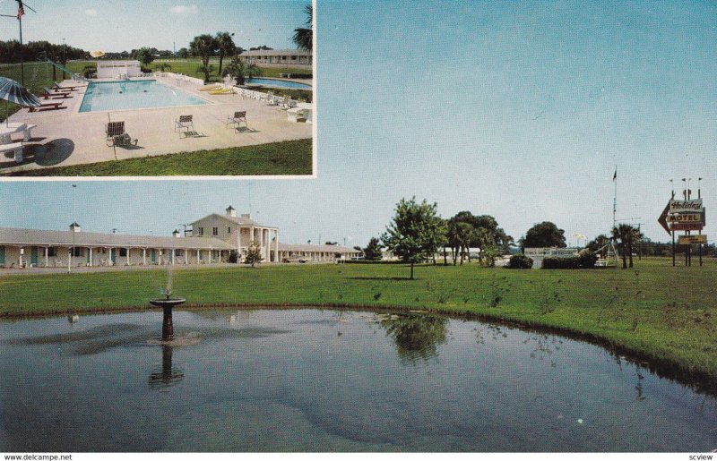 SYLVANIA, Georgia, 1950-1960's; Holiday Motel & Restaurant, View Of Swimming ...