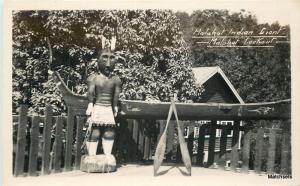 C-1940s BC CANADA Totem RPPC Malahat Indian Giant Lookout postcard 100791