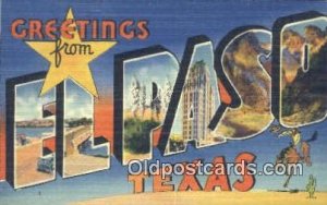 El Paso, Texas USA Large Letter Town Unused 